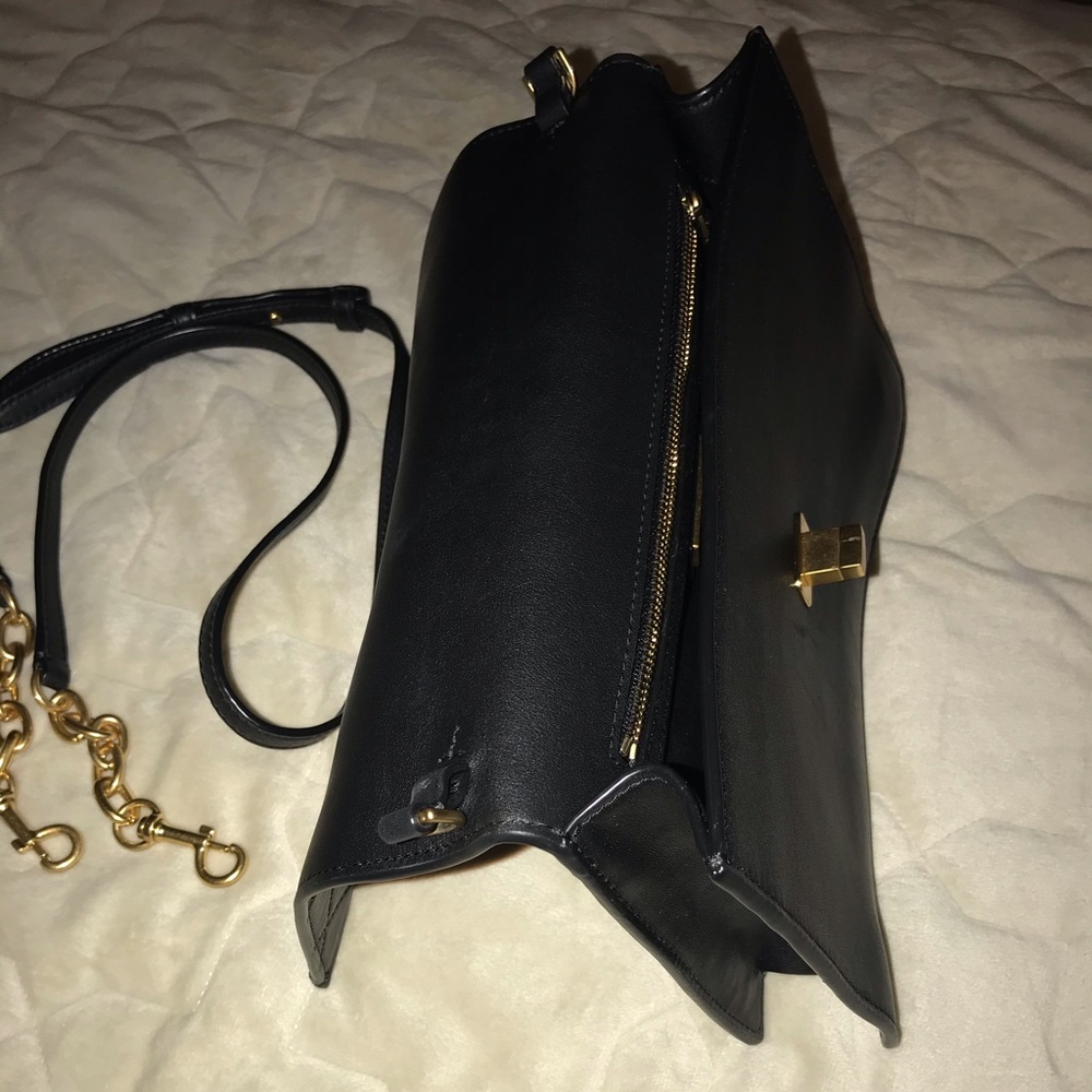 TORY BURCH Georgia Turn Lock Black Cross Body Bag - Picture 7 of 8